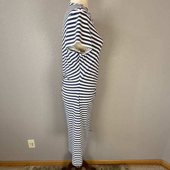 J McLaughlin Womens Elora Bangle Stripe Side Tie Sheath Dress Size XL Nautical - Picture 6 of 8